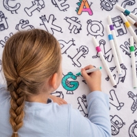 Couverture à Capuche Lavable en Polaire Sherpa Tissée Colorée pour Enfants et Adultes, Grande Taille, à Colorier avec Marqueurs Permanents