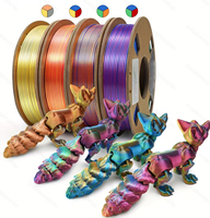Filament PLA Multicolore 1,75 mm Brillant Dégradé Arc-en-ciel Matériau d'Impression 3D Température d'Impression 200°C pour Modèles Artistiques et Décoration