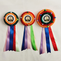 Cinta de Lentejuelas Personalizada de Lujo a Precio de Fábrica, Cinta de Satén con Rosas para Decorar, Premio de Baile, Roseta para Carreras de Caballos