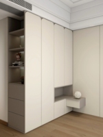 Armoire d'angle en L personnalisée pour enfants avec coin bibliothèque intégré pour aménagement de chambre d'enfant de forme irrégulière
