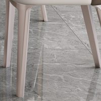 Table à manger en acier inoxydable de style italien avec 6 chaises Bjflamingo Table à manger en marbre pour le salon