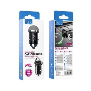 Chargeur de voiture SA0069 avec port USB Type C et USB A, charge rapide 48W pour voitures - Product Image 1