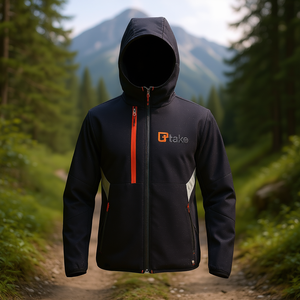 เสื้อแจ็คเก็ตซอฟต์เชลล์สีดำ ไซส์ L มีฮู้ด สำหรับใส่กิจกรรมกลางแจ้ง - Product Image 3