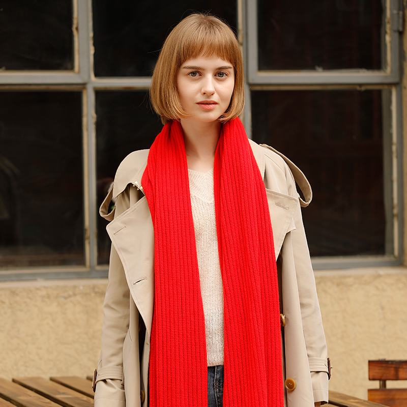 Дешевый плоский палантин с кисточками из пашмины, зимние теплые длинные шали, женский красный шарф