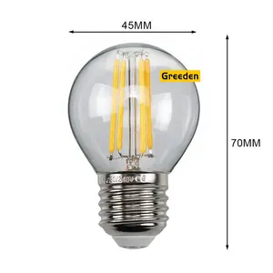 G45 הגלובלי LED נימה אור הנורה 3W 2200K אמבר זכוכית בציר רטרו מנורת E12 E14 בסיס Dimmable קריסטל אור הנורה