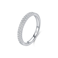Bague Éternité S925 en Argent Sterling, Entièrement Pavée de Zircons, Brillante et Empilable, pour Femme, Bijou Fin pour Mariage ou Promesse