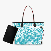Sac fourre-tout de voyage en cuir PU imperméable pour femme, design îles du Pacifique, avec fermeture éclair, sac à bandoulière et portefeuille – Prix de gros usine