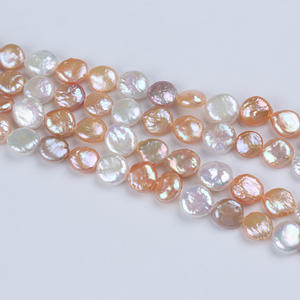Perles d'eau douce baroques de 18 cm 11-12 mm, couleur blanche naturelle, perles en vrac, fabrication artisanale de bijoux - Product Image 3
