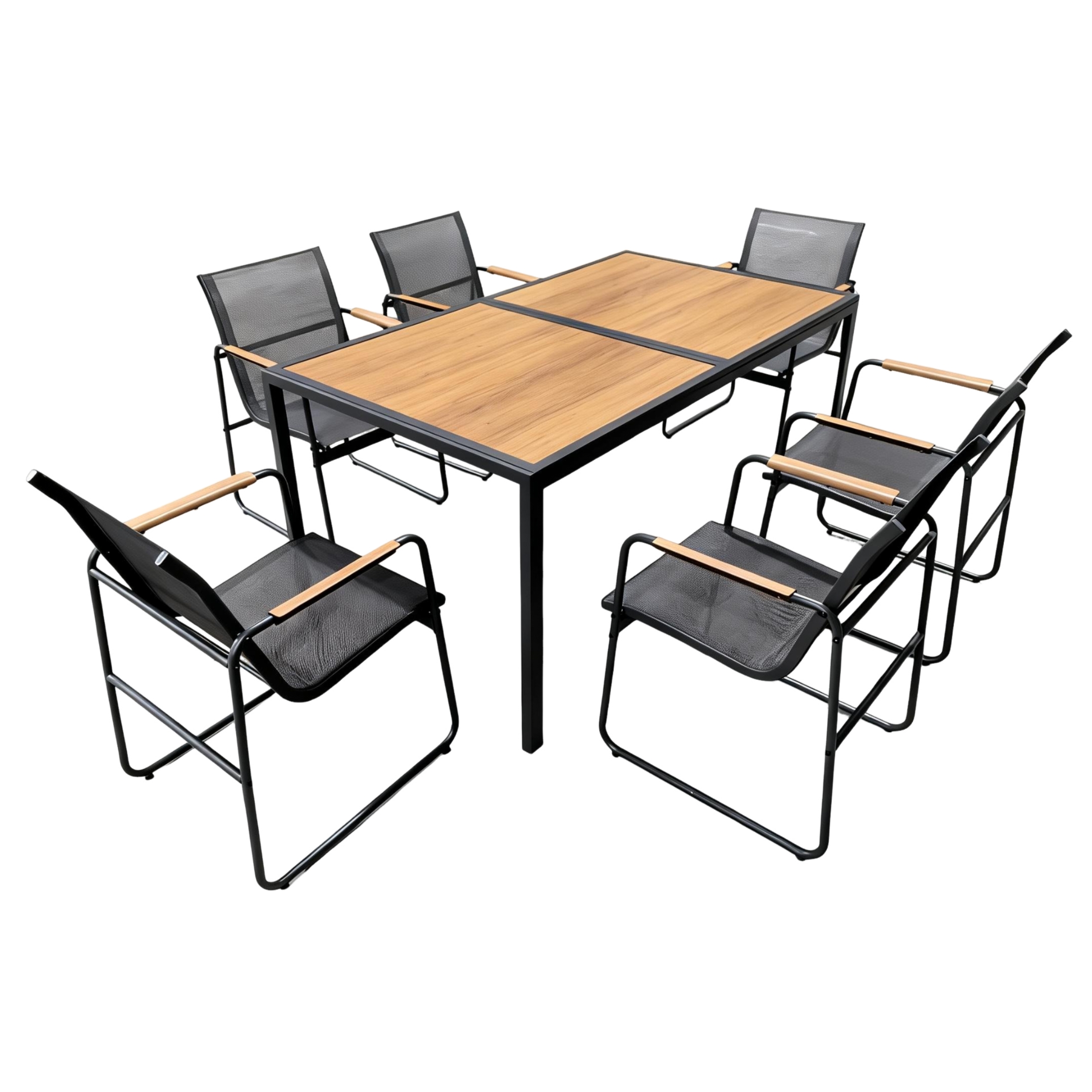 Outdoor dining set with durable tabletop and KD structure for bulk export orders