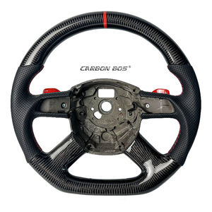 Accessoires Auto pour le style ancien <span class=keywords><strong>Audi</strong></span> Nouveau design pour <span class=keywords><strong>Audi</strong></span> C6 Volant en fibre de carbone avec cuir perforé personnalisable - Product Image 1