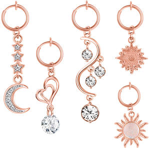 5 unids/set <span class=keywords><strong>de</strong></span> corazón <span class=keywords><strong>de</strong></span> cristal <span class=keywords><strong>de</strong></span> sol pendientes <span class=keywords><strong>falso</strong></span> Anillo del botón <span class=keywords><strong>de</strong></span> vientre no <span class=keywords><strong>Piercing</strong></span> cartílago pendiente <span class=keywords><strong>de</strong></span> estrella Luna CZ <span class=keywords><strong>Piercing</strong></span> Anillos del vientre - Product Image 5