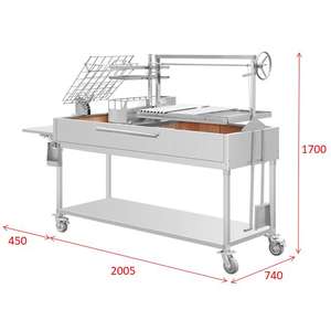 Pincho de bambú portátil de acero, parrilla de barbacoa de carbón para uso comercial de alimentos, función plegable para acampar, cocinar al aire libre - Product Image 4