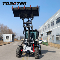 Chargeuse sur pneus diesel 4x4 TOBETER 2 tonnes H480, godet de 1,0 m³, 65 kW, pour travaux agricoles, construction, mines, aménagement paysager, entrepôt