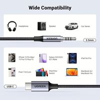 UGREEN CM450 Aux a USB Tipo C a 3,5mm Cable de Audio Jack 1M USB C a TRRS Auriculares Adaptador de cable estéreo para coche Mic HiFi Compatible