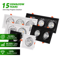 Plafonniers encastrés rectangulaires carrés COB 10W 20W 30W 40W 50W 60W Spot LED Downlight à tête simple, double ou triple