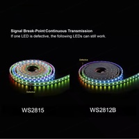 Tira de LED Digital RGB Pixel WS2815 de BTF-LIGHTING, Cable de Cobre DC12V con Doble Transmisión de Datos, 30/60/144 Píxeles, Programable, Cortable Individualmente, IP65