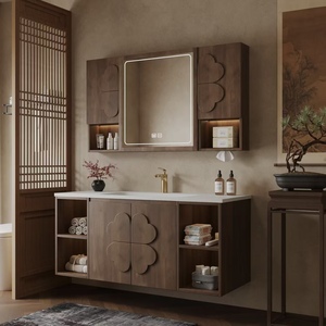 BALOM Advanced Antique Style Bathroom Cabinet Wood MDF Plywood Melamine Vanity with Smart Mirror Ready to Assemble OEM - Product Image 2