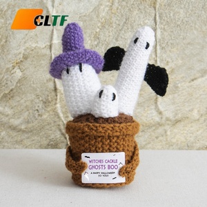 2025 di vendita calda di regali creativi di Halloween per ufficio decorazione Desktop <span class=keywords><strong>pianta</strong></span> artificiale in vaso Crochet <span class=keywords><strong>zucca</strong></span> fantasma <span class=keywords><strong>pianta</strong></span> in vaso - Product Image 1