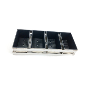 Plateau en osier ondulé antiadhésif avec 4 sangles, ensemble de poêles de cuisson pour toast, pour la boulangerie automatique, pièces - Product Image 1