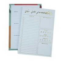Bloc de Notas Planificador Diario/Semanal de Papel Grueso Ecológico de Alta Calidad, Personalizable con Lista de Tareas
