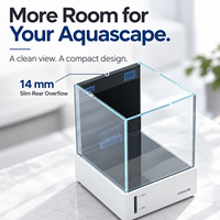 Aquarium de bureau tout-en-un en verre ultra-plat sans bordure avec système de filtration silencieux pour poissons Betta et poissons-clown Eco