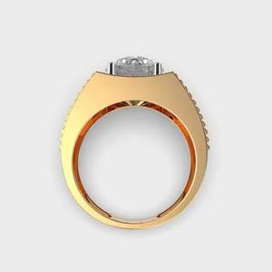 Bague de fiançailles en or 14 carats torsadé 3ct pour hommes cultivés en laboratoire avec diamants en grappe fine Bijoux fins pour la Saint-Valentin - Product Image 4