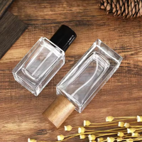 Flacons carrés en verre de 50 ml, 80 ml, 100 ml avec pompe pulvérisatrice, vides, pour parfum, voyage, vente en gros, utilisation comme diffuseur de sérum, sérigraphie
