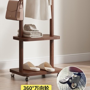 Floor-standing, space-saving solid wood coat <b>rack</b> for the bedroom, perfect for storing <b>clothes</b> next to the bed at night. - Product Image 4