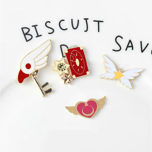 Hediye güzel karikatür büyülü sopa pembe sert emaye <span class=keywords><strong>Pin</strong></span> broş Anime rol kalp yaka çanta rozeti - Product Image 5