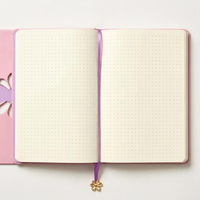 Carnet à couverture rigide en PU personnalisé avec lettres 3D en relief, marque-page breloque fleur, cadeau pour femme
