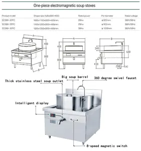 Ywei-cocina de inducción comercial de alta potencia, 30KW, gran capacidad, multifunción