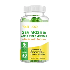 Private Label Vegan Organic Vitamin Minerals Detox Improve Immune Energy Seamoss Sea Moss Gummies With Bladderwrack Burdock