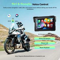 Écran Portable Carplay Moto 7 Pouces, Moniteur Sans Fil Carplay / Android Auto, Étanche IP67, Écran GPS Moto