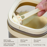 ANYA Récipient en plastique de lait en poudre pour enfants sans BPA de qualité alimentaire avec cuillère à succion magnétique en silicone étanche et empilable de 0,8 L