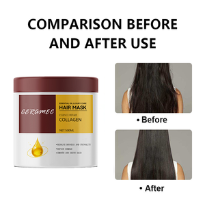 Masque capillaire de soin de luxe à l'huile essentielle, collagène, effet lisse et soyeux, élimine la sécheresse et les frisottis, <span class=keywords><strong>cheveux</strong></span> brillants, 500 ml, grand volume, OEM - Product Image 4