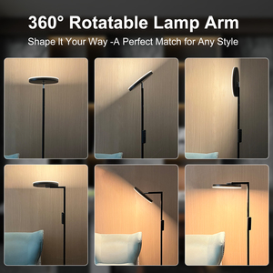 2026 Modern 360 Adjustable LED Floor <b>Lamp</b> Metal Body Base <b>Remote</b> Dimmable High Brightness Standing Light Living Room Bedroom - Product Image 6