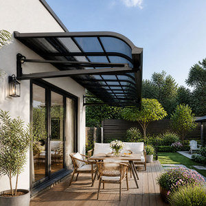 Auvent mural pour patio, toit en polycarbonate et aluminium, protection UV à 98 %, résistant aux charges <span class=keywords><strong>de</strong></span> neige, <span class=keywords><strong>abri</strong></span> extérieur pour <span class=keywords><strong>jardin</strong></span>, OEM - Product Image 1
