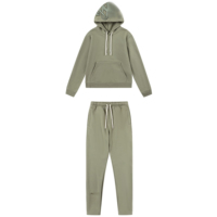 ODM Vente en gros Impression bouffante personnalisée Streetwear pour hommes Ensemble survêtement 2 pièces en polaire lourde et solide