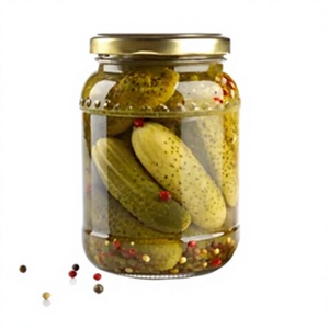 Pepinillos enteros en salmuera de vinagre, pepino enlatado con sabor salado, estilo pelado, en tarro de cristal, verduras, 3 años de duración. - Product Image 2
