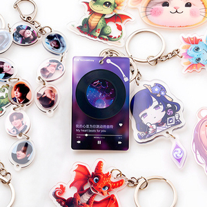 Llavero de acrílico giratorio NFC con impresión UV personalizada, ligero y pequeño, de vinilo musical, estilo KPOP, tendencia de moda NASNAK, venta al por mayor profesional - Product Image 5