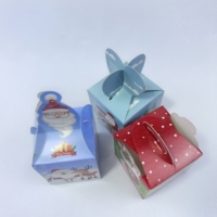 Emballage de Noël personnalisé en gros, best-seller, pour pommes enrobées de bonbons, boîte cadeau de Noël avec poignée et motif de dessin animé