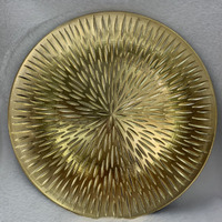 Assiettes à dîner de luxe en gros 13 \ "décoration de table moderne en or assiette jetable et réutilisable en plastique PP plat pour les fêtes
