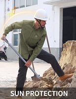 Chemise de travail à manches longues en soie pour homme Kecols, coupe classique, avec poches poitrine, protection UPF et éléments réfléchissants pour la sécurité