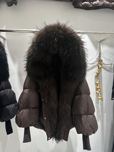 OFTBUY <span class=keywords><strong>Giacca</strong></span> Invernale da <span class=keywords><strong>Donna</strong></span> con Cappuccio Staccabile in Vera Pelliccia di Procione e Volpe, 50% Piumino, Taglie Forti, Chiusura a Cerniera, <span class=keywords><strong>Calda</strong></span>, Morbida, Stile Streetwear - Product Image 4