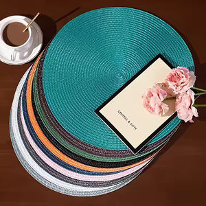 Nouveauté : Sets <span class=keywords><strong>de</strong></span> <span class=keywords><strong>table</strong></span> isolants en PP tressé à la main, couleur unie, pour la décoration et la protection des tables. - Product Image 3