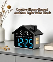 Réveil numérique LED Tmy avec lumière d'ambiance, grand écran, design maison intelligente, décoration moderne pour chambre à coucher, petit modèle