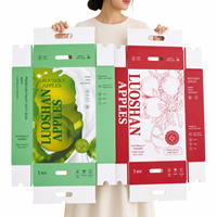 Boîte d'emballage pour fruits en carton ondulé pliable sur mesure, extra large, avec couvercle et base, boîte cadeau pour fruits frais en carton robuste, vente en gros