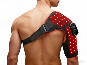 Wireless 660nm 850nm <b>Heat</b> Vibration Shoulder Wrap Brace <b>Pad</b> Red Light Therapy <b>Neck</b>/Shoulder Massager 10W 5000mAh for Pain Relief - Product Image 4
