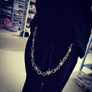 yueli Spike <b>Chain</b> Necklace Bracelet Set Zinc Alloy Punk Hip Hop Party Jewelry Geometric Design Minimalist Trendsetter - Product Image 3