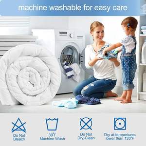 Bedding Comforter <strong>Duvet</strong> Insert All Seasons Down Alternative Quilted Fluffy White Comforter with Corner Taps - Product Image 6